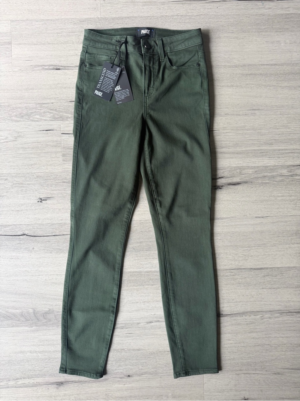 PAIGE Hoxton Ankle High-Rise Ankle Skinny - Botanic Green